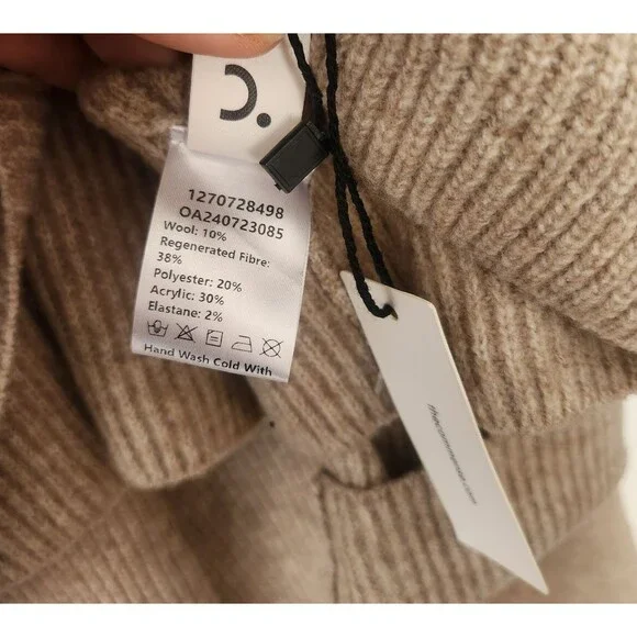 NWT Commense Knit Sweater Pants Two Piece Set Lounge 1/4 Zip Wool blend-Large - Picture 8 of 8